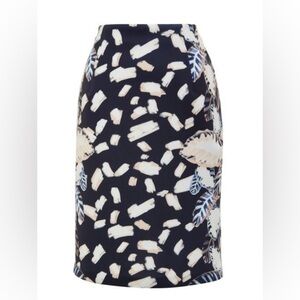 𝅺new Opening Ceremony Sz Md Blush Painted Leaves Pencil Skirt - Blush Pink